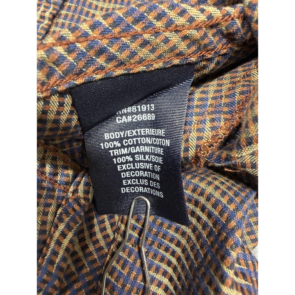 Robert Graham Shirt Mens Large Brown Check Long Sleeve Button Up Silk Trim Woven - Picture 5 of 9